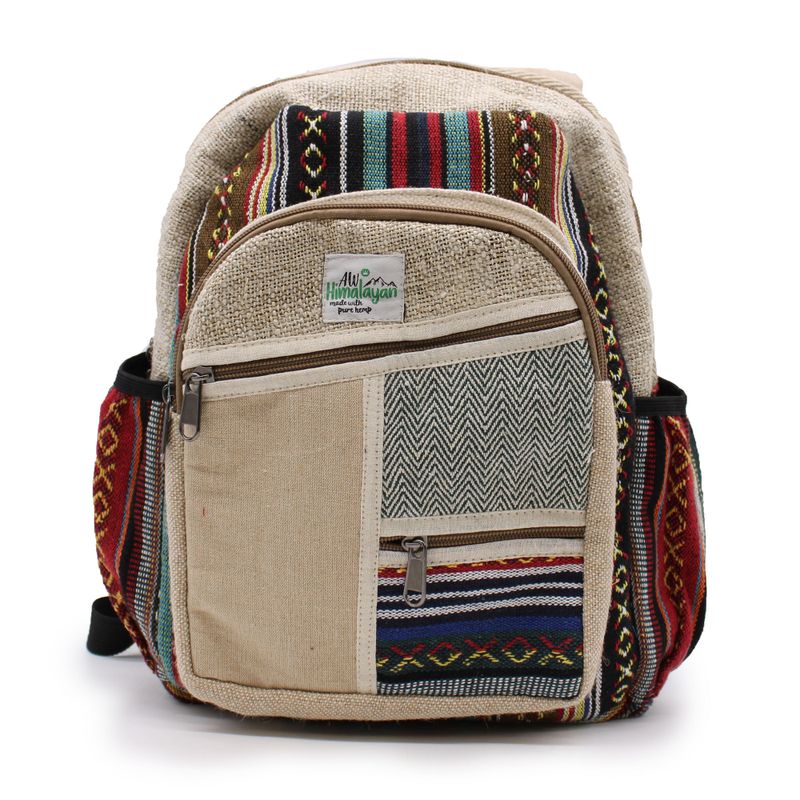 Malý Konopný Batoh - Zig Zag Zip Styl