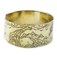 Mosazný Tibetský Náramek - Mantra - Strom Života