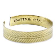 Mosazný Tibetský Náramek - Tribal List - Široký