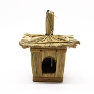 Malá Čtvercová Ptačí Budka z Mořské Trávy 18x13cm