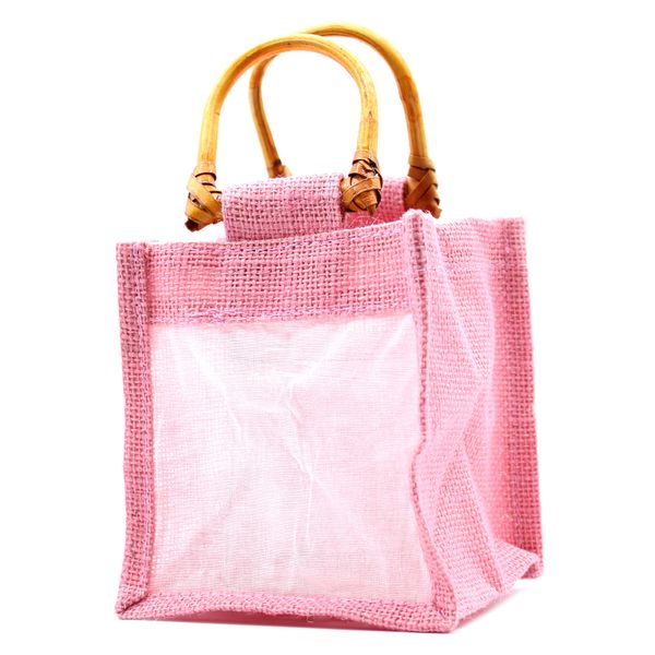 Dárková Taška z Juty a Bavlny - Růžová - 1 Okénko