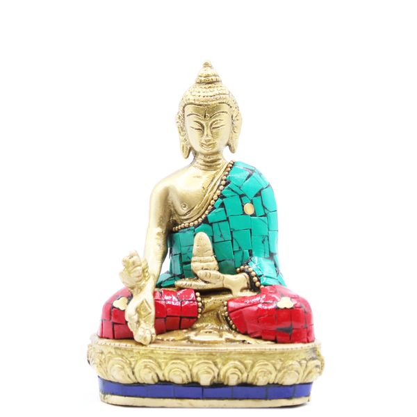 Mosazná Soška Buddhy - Zvěšené Ruce - 11.5 cm