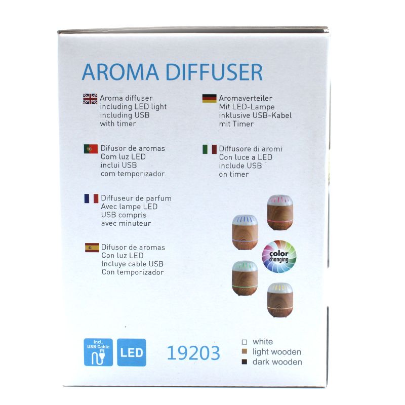 Aroma Difuzér Palermo - USB - Měnící se Barvy - Časovač