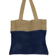 Taška z Přírodní Měkké Juty a Bavlny - Denim