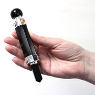 Šestihranná Křišťálová Léčivá Hůlka - 12cm - Černý Achát