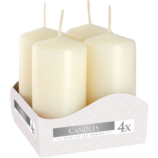 Set 4 Sloupových Svíček 40x80mm - Ivory