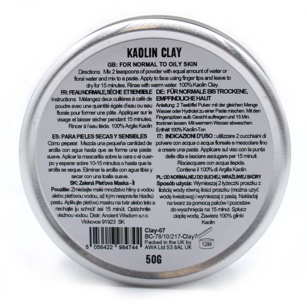 Kaolin Pleťová Maska - Jíl 50g