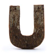 Písmeno - Rustikální Kůra - U  - 7cm