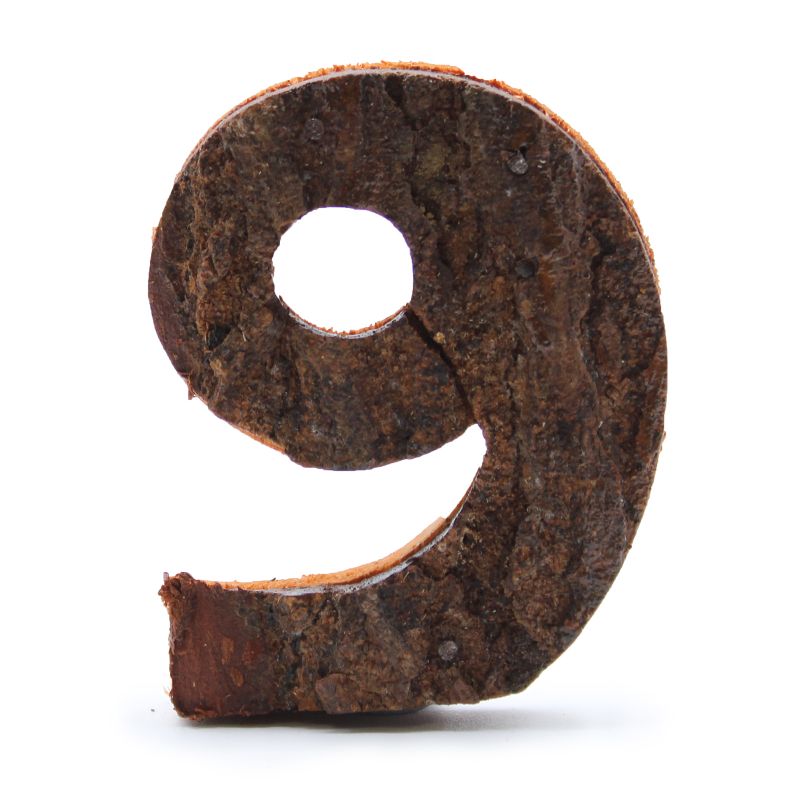 Číslo - Rustikální Kůra - 9  - 7cm