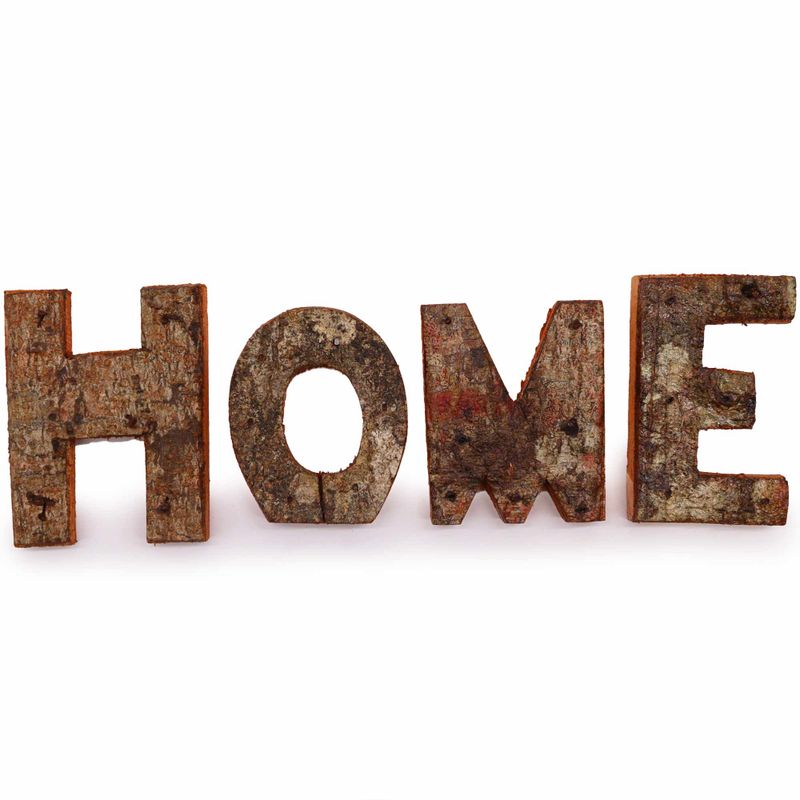 Set Písmen - Rustikální Kůra - HOME (4x3) - 7cm