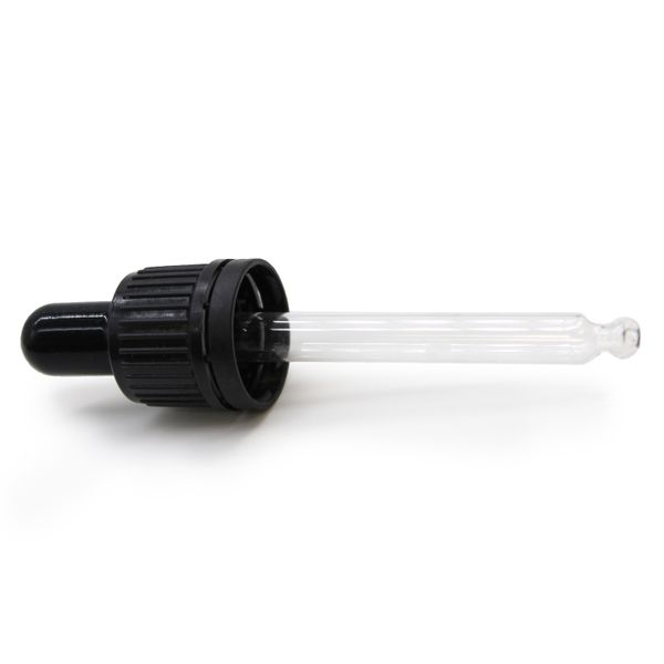 Černá T/E Skleněná Pipeta pro 50ml Lahvičku s Kapátkem 18mm
