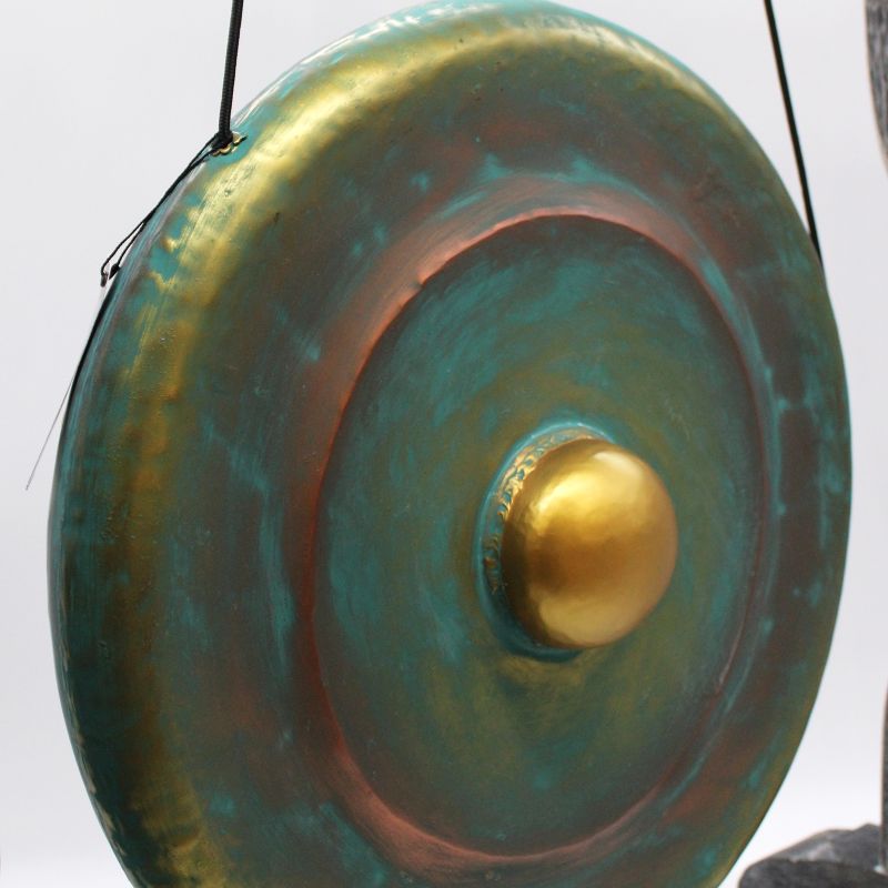 Střední Gong se Stojanem - 50cm - Zelený