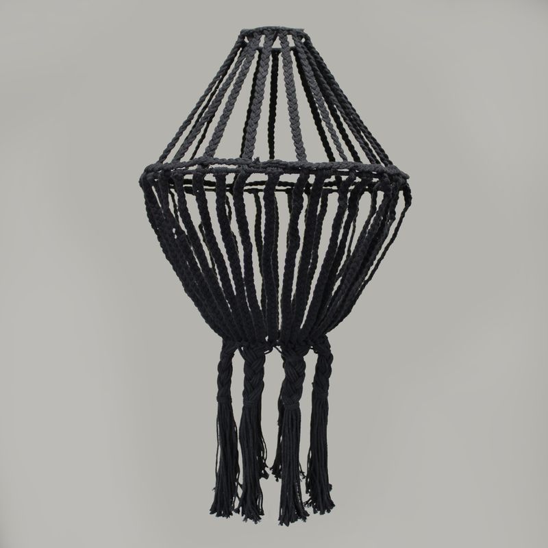 Velké Macramé Stínidlo - Černé