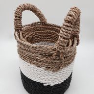 Set Košíků z Mořské Trávy - Šedá / Bílá / Přírodní