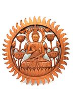 Dekorativní Dřevený Panel - Buddha & Lotos - 40cm
