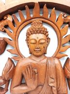 Dekorativní Dřevený Panel - Buddha & Lotos - 40cm