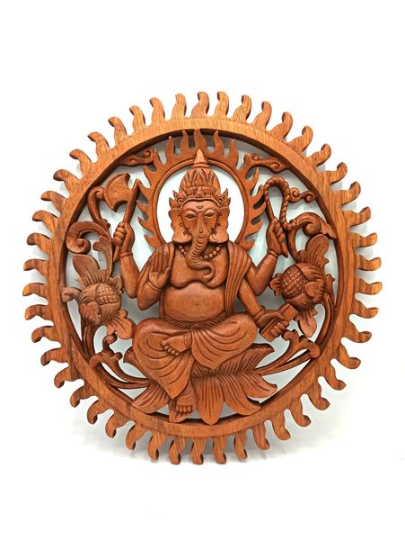 Dekorativní Dřevený Panel - Ganéša - 40cm
