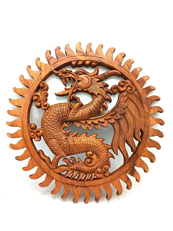 Dekorativní Dřevený Panel - Drak - 40cm
