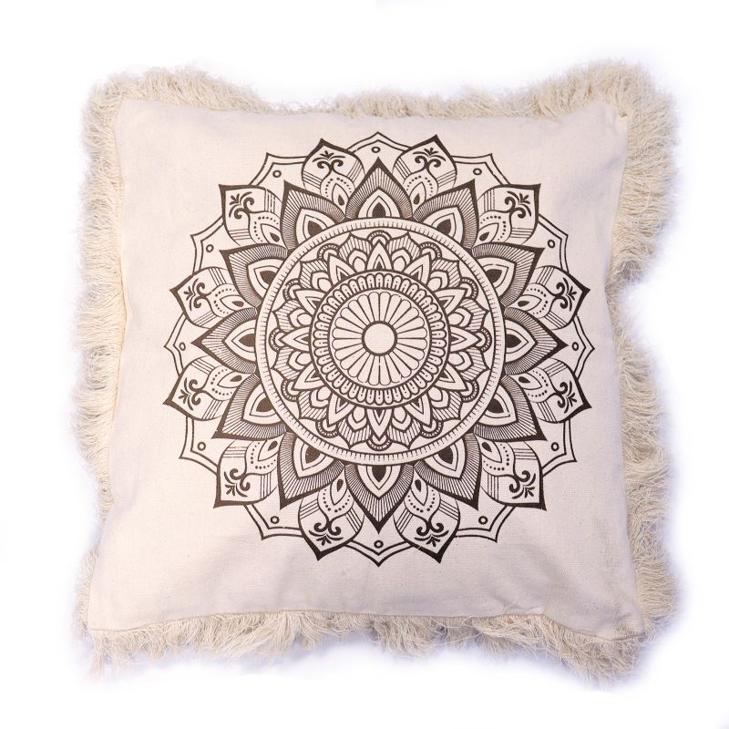 Lotosový Mandala Polštář - 60x60cm -Bronzový