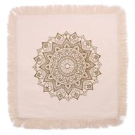 Lotosový Mandala Polštář - 60x60cm -Bronzový