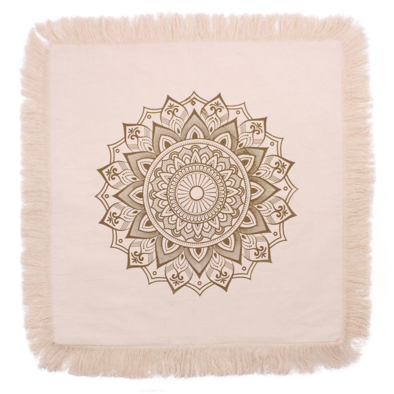 Lotosový Mandala Polštář - 60x60cm -Bronzový