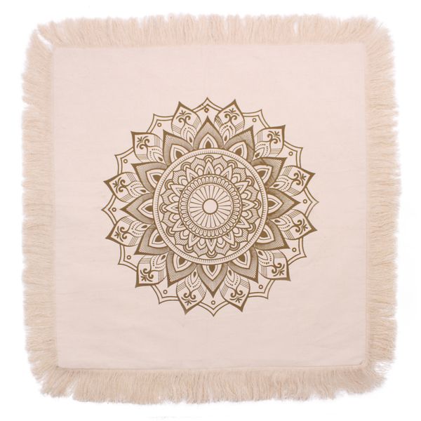 Lotosový Mandala Polštář - 60x60cm -Bronzový