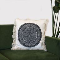 Tradiční Mandala Polštář - 45x45cm - Černý