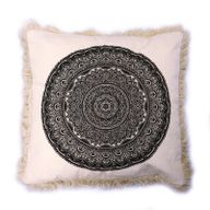 Tradiční Mandala Polštář - 45x45cm - Černý