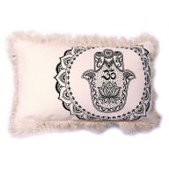 Hamsa Mandala Polštář  - 30x50cm - Zelený