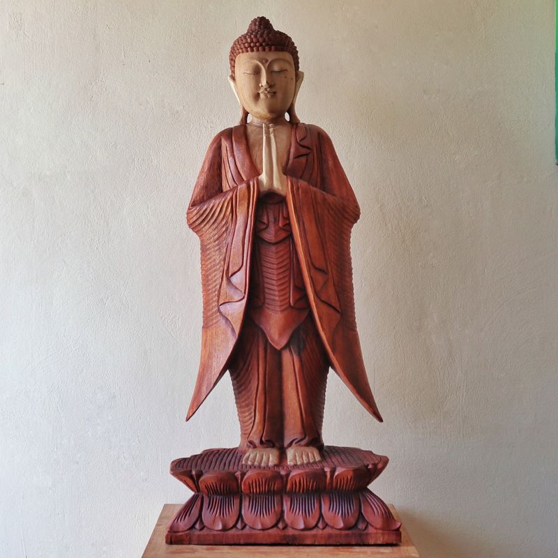 Ručně Vyřezávaná Socha Buddhy - Vítejte - 100cm