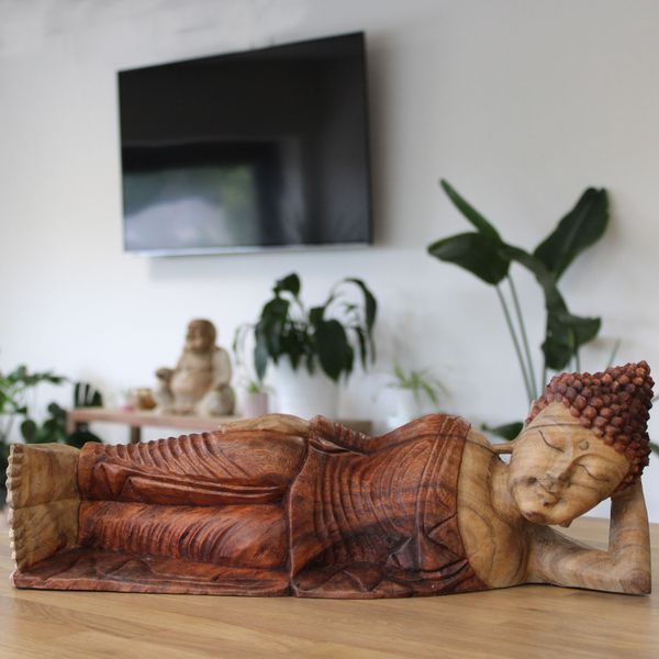 Ručně Vyřezávaná Socha Buddhy - Spící - 50cm