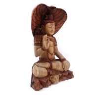 Ručně Vyřezávaná Socha Buddhy - Shiva a Kobra 50cm