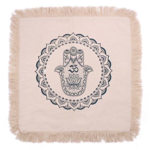 Hamsa Mandala Polštář - 60x60cm - Zelený