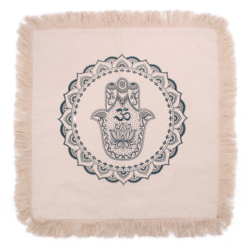 Hamsa  Mandala Polštář - 60x60cm - Zelený