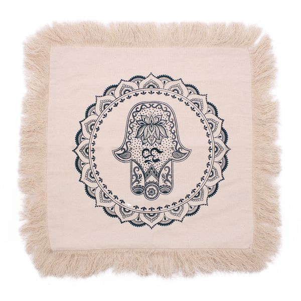 Hamsa Mandala Polštář - 45x45cm - Zelený
