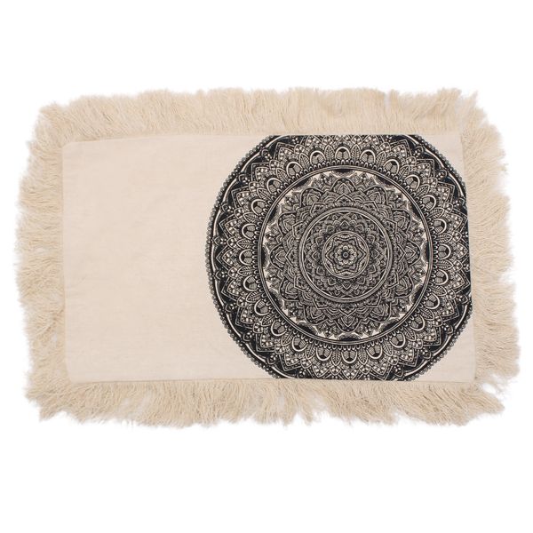 Tradiční Mandala Polštář - 30x50cm - Černý