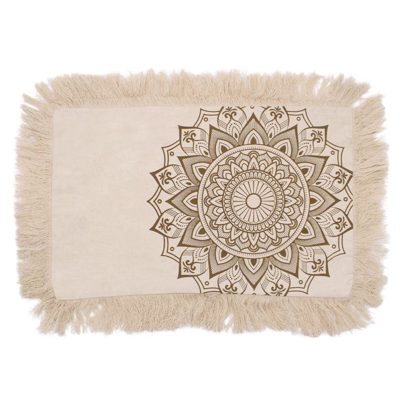Lotosový Mandala Polštář - 30x50cm - Bronzový