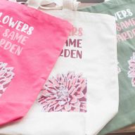 Bavlněná Taška s Potiskem - We are Flowers - Olivová, Růžová a Natural