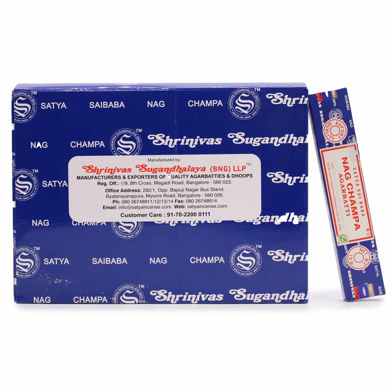 Vonné Tyčinky v Krabičce - Satya Nagchampa 15 Gms - Display Pack
