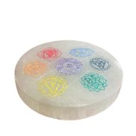 Malý Selenitový Talíř 8cm - Design Chakra - Barevný