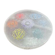 Střední Selenitový Talíř 10cm - Design Chakra - Barevný