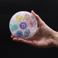 Střední Selenitový Talíř 10cm - Design Chakra - Barevný