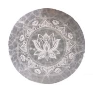 Střední Selenitový Talíř 10cm - Lotos Mandala