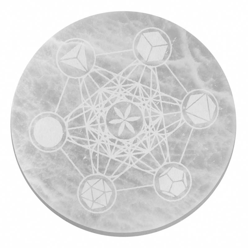 Velký Selenitový Talíř 18cm - Posvátná Geometrie