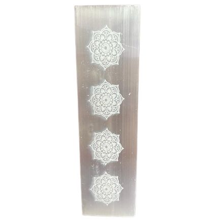 Plochý Selenitový Blok 15cm - Mandala
