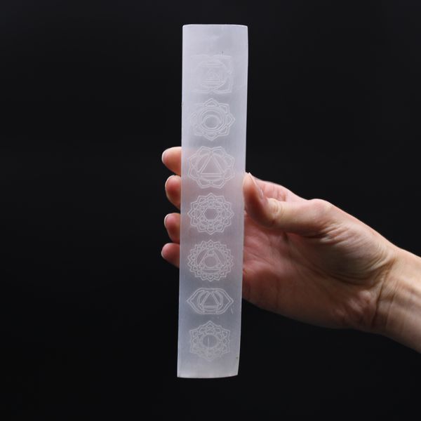 Plochý Selenitový Blok 20cm - Chakra