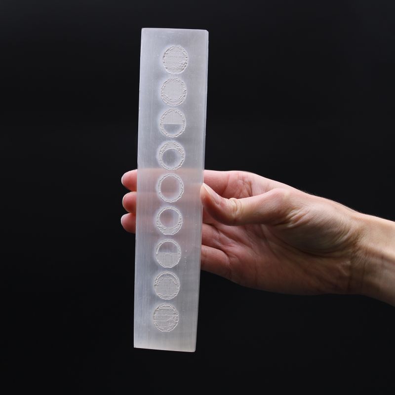 Plochý Selenitový Blok 20cm - Měsíční Cykly