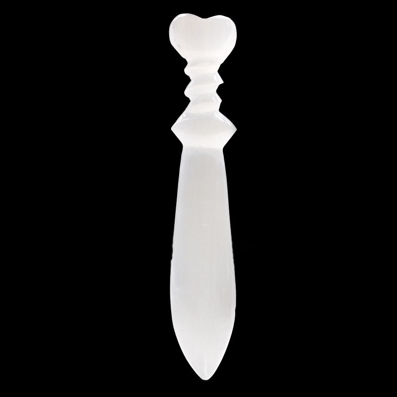 Selenitový Velký Obřadní Nůž - Spirálovitý (25cm)