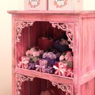 Koupelnová Skříňka ze Dřeva Albasia - Růžová Vymývaná