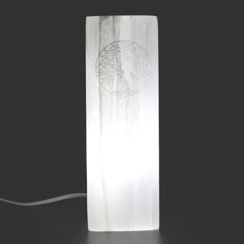 Lampa ze Selenitového Bloku 25cm - Strom Života